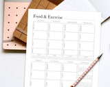 Minimalist Food & Exercise Planner